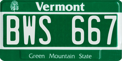 VT license plate BWS667