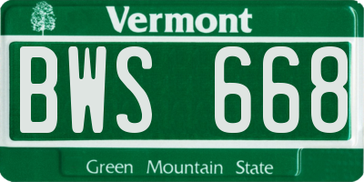 VT license plate BWS668