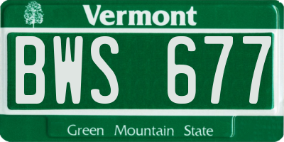 VT license plate BWS677