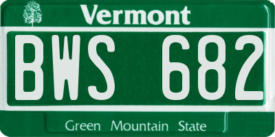 VT license plate BWS682