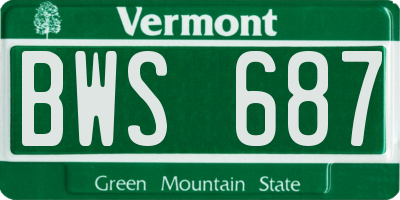 VT license plate BWS687