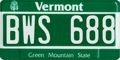 VT license plate BWS688