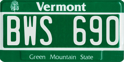 VT license plate BWS690