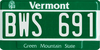 VT license plate BWS691