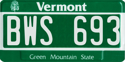 VT license plate BWS693