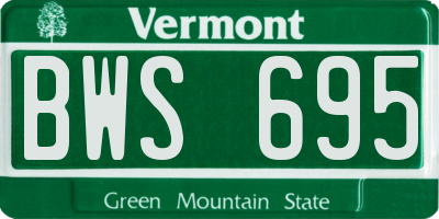 VT license plate BWS695