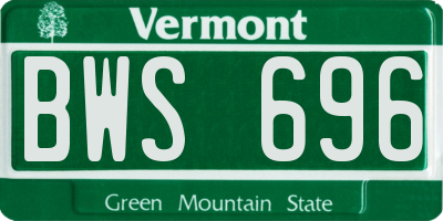 VT license plate BWS696