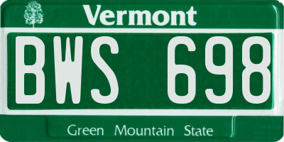 VT license plate BWS698