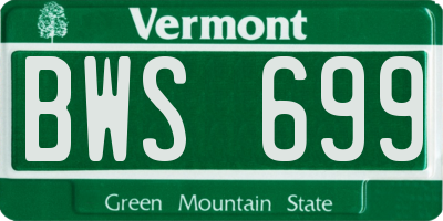 VT license plate BWS699