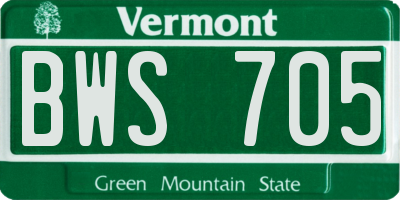 VT license plate BWS705