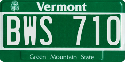 VT license plate BWS710