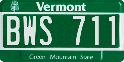 VT license plate BWS711