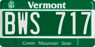 VT license plate BWS717