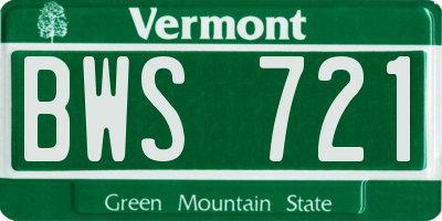VT license plate BWS721