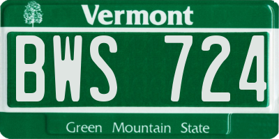 VT license plate BWS724