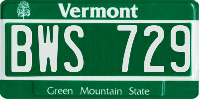 VT license plate BWS729