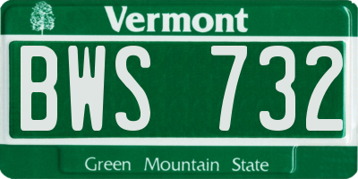 VT license plate BWS732
