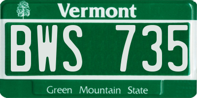 VT license plate BWS735