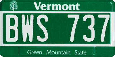 VT license plate BWS737