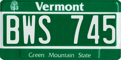 VT license plate BWS745
