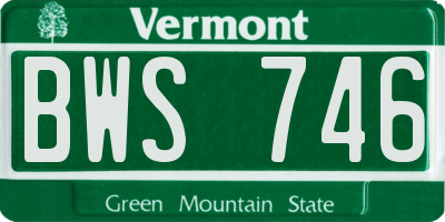 VT license plate BWS746
