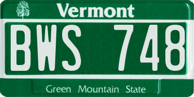 VT license plate BWS748