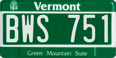 VT license plate BWS751
