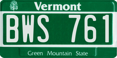 VT license plate BWS761