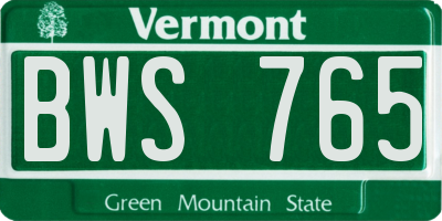 VT license plate BWS765
