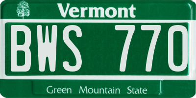 VT license plate BWS770
