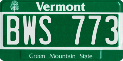 VT license plate BWS773