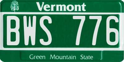 VT license plate BWS776