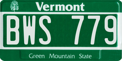 VT license plate BWS779