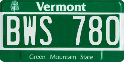 VT license plate BWS780