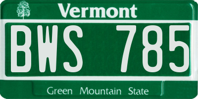 VT license plate BWS785