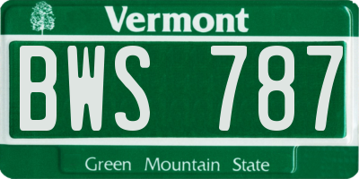 VT license plate BWS787