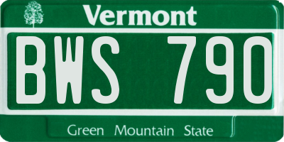VT license plate BWS790