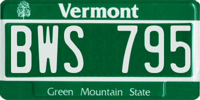 VT license plate BWS795