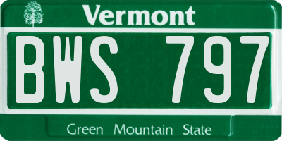VT license plate BWS797