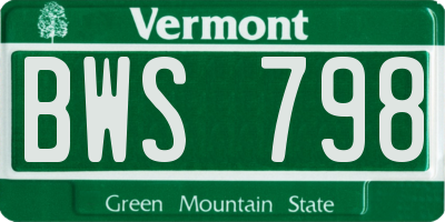 VT license plate BWS798