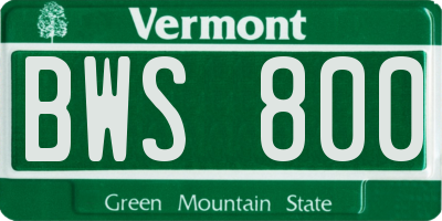 VT license plate BWS800