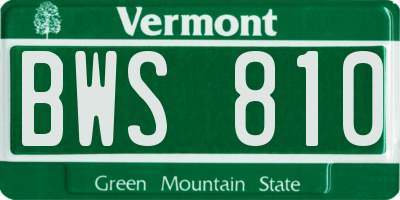 VT license plate BWS810
