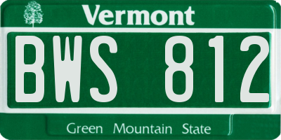 VT license plate BWS812