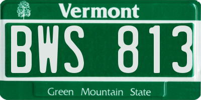VT license plate BWS813