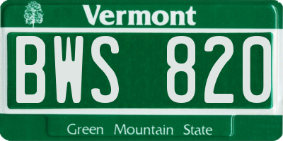 VT license plate BWS820