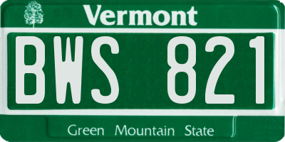 VT license plate BWS821