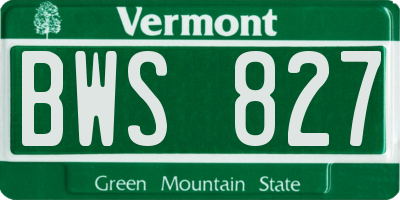 VT license plate BWS827