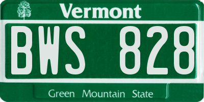 VT license plate BWS828