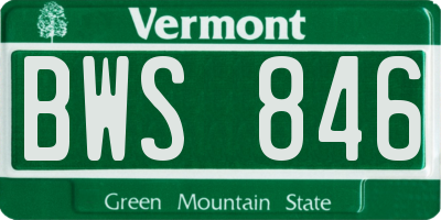 VT license plate BWS846