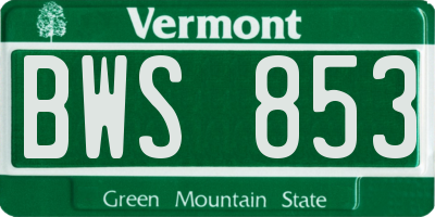 VT license plate BWS853